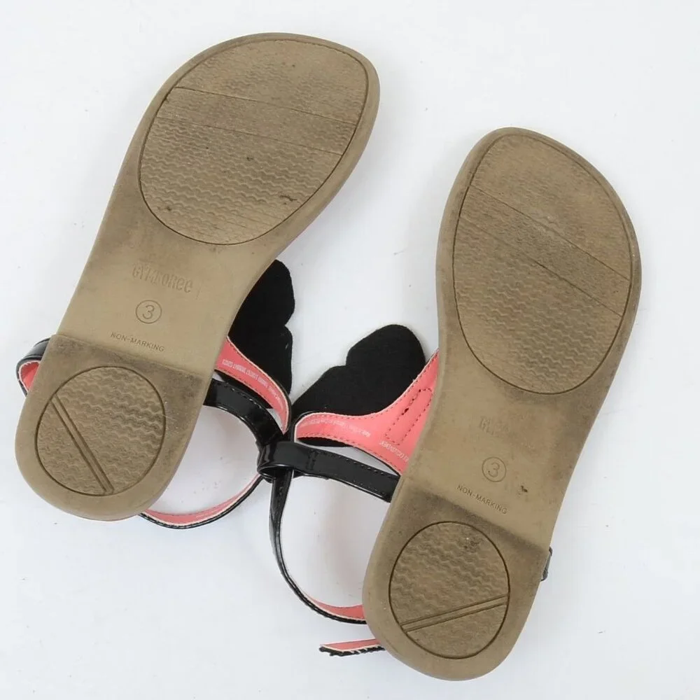 Gymboree Girls Applique Butterfly Sandals - Magical Monarch - Black Girls Size 3